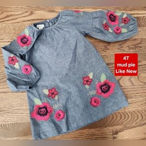 Chambray embroidered dress Mud Pie